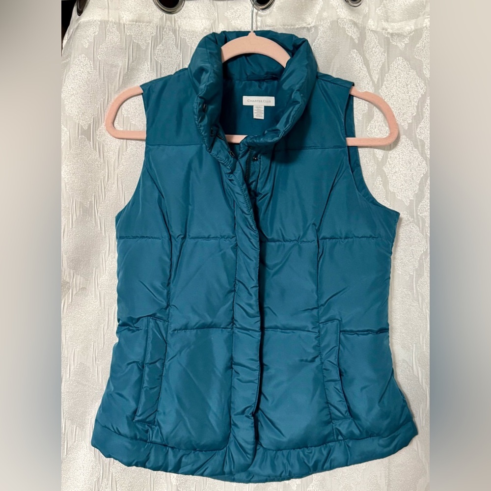 Charter Club Women's Teal Puffer Vest